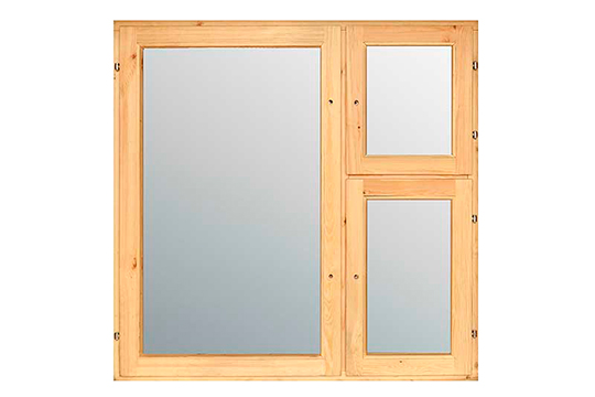 Деревянное окно двойного остекления без форточки 1160х1170х70 мм