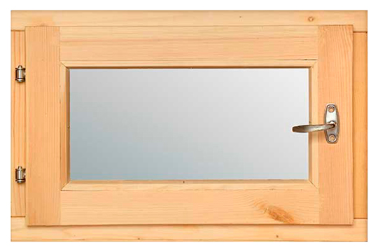 Деревянное окно для бани 360х560х70 мм